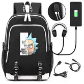 Anime Rick And Morty #3 USB Charging Backpack School Note Book Laptop Travel Bags